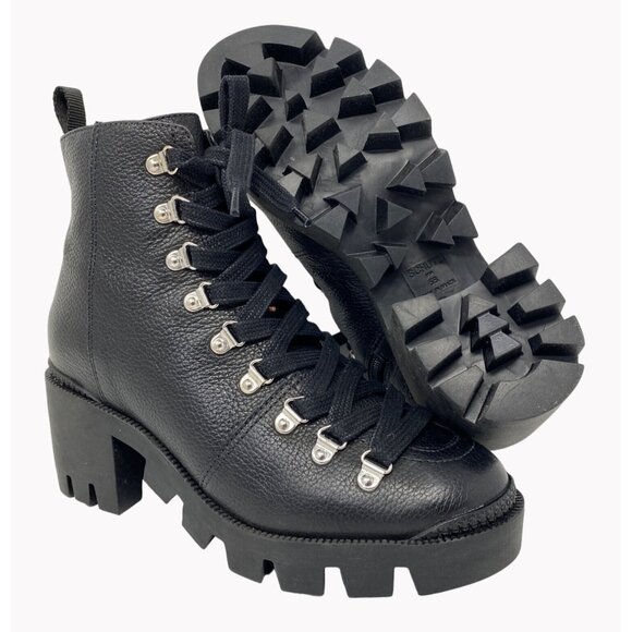 SCHUTZ Xayane Womens Size 5 Black High Ankle Booties 2.5 Inch Heel New - Picture 1 of 10